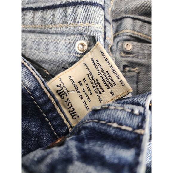 Miss Me Jeans Women’s Sz 26 JP5082B Boot Cut ANGEL Pocket Rhinestone Inseam 32" - Picture 6 of 6